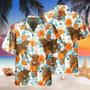 Custom Name Highland Cow Hibiscus Flowers All Printed Hawaiian Shirt, Farm Hawaiian Shirt, Farmer Hawaii