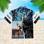 Deer By The Lake Inside Forest Blue All Printed Hawaiian Shirt, Farm Hawaiian Shirt, Farmer Hawaii