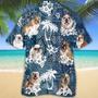 English Bulldog Hawaiian Tropical Plants Pattern Blue And White All Over Printed Hawaiian Shirt, Farm Hawaiian Shirt, Farmer Hawaii