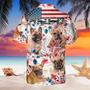 French Bulldog Dog United States Flag Hawaiian Flowers All Over Printed Hawaiian Shirt, Farm Hawaiian Shirt, Farmer Hawaii