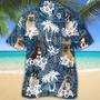 French Bulldog Hawaiian Tropical Plants Pattern Blue And White All Over Printed Hawaiian Shirt, Farm Hawaiian Shirt, Farmer Hawaii