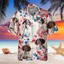 German Shorthaired Pointer Dog United States Flag Hawaiian Flowers All Over Printed Hawaiian Shirt, Farm Hawaiian Shirt, Farmer Hawaii