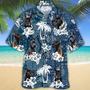 Great Dane Hawaiian Tropical Plants Pattern Blue And White All Over Printed Hawaiian Shirt, Farm Hawaiian Shirt, Farmer Hawaii