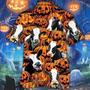 Happy Halloween Holstein Pumpkin All Over Printed Hawaiian Shirt, Farm Hawaiian Shirt, Farmer Hawaii