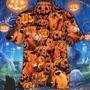 Happy Halloween Red Angus Pumpkin All Over Printed Hawaiian Shirt, Farm Hawaiian Shirt, Farmer Hawaii