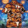 Happy Halloween TX Longhorn Pumpkin All Over Printed Hawaiian Shirt, Farm Hawaiian Shirt, Farmer Hawaii