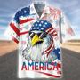 Happy Independence Day Eagle With Sunglasses Hawaiian Shirt, Farm Hawaiian Shirt, Farmer Hawaii