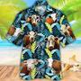 Herefold Cattle Jungle Leaves All Over Printed Hawaiian Shirt, Farm Hawaiian Shirt, Farmer Hawaii