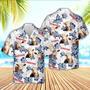 Hereford American White Flowers Pattern Hawaiian Shirt, Farm Hawaiian Shirt, Farmer Hawaii