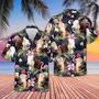 Hereford And Flamingo Flower Pattern Hawaiian Shirt, Farm Hawaiian Shirt, Farmer Hawaii