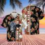 Hibiscus Flowers Black Angus Cattle Brown All Over Printed Hawaiian Shirt, Farm Hawaiian Shirt, Farmer Hawaii