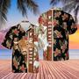 Hibiscus Flowers Gelbvieh Cattle Brown All Over Printed Hawaiian Shirt, Farm Hawaiian Shirt, Farmer Hawaii