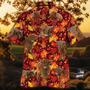 Highland Cattle Autumn Leaves All Over Printed Hawaiian Shirt, Farm Hawaiian Shirt, Farmer Hawaii