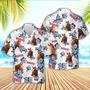 Horse American White Flowers Pattern Hawaiian Shirt, Farm Hawaiian Shirt, Farmer Hawaii