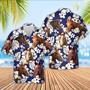 Horse Flower Blue Pattern Hawaiian Shirt, Farm Hawaiian Shirt, Farmer Hawaii