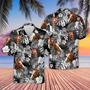 Horse Grey Hawaiian Shirt, Farm Hawaiian Shirt, Farmer Hawaii