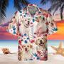 Labrador Retriever Dog United States Flag Hawaiian Flowers All Over Printed Hawaiian Shirt, Farm Hawaiian Shirt, Farmer Hawaii