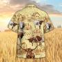 Longhorn Cattle Farm All Over Printed Hawaiian Shirt, Farm Hawaiian Shirt, Farmer Hawaii