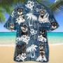 Miniature Schnauzer Hawaiian Tropical Plants Pattern Blue And White All Over Printed Hawaiian Shirt, Farm Hawaiian Shirt, Farmer Hawaii