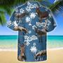 MULE Blue Tribal All Over Printed Hawaiian Shirt, Farm Hawaiian Shirt, Farmer Hawaii