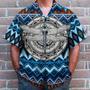 Native American Dragonfly Blue Aloha Hawaiian Shirts, Native America Shirt, Native American Hawaiian Shirt