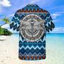 Native American Dragonfly Blue Aloha Hawaiian Shirts, Native America Shirt, Native American Hawaiian Shirt