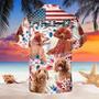 Poodle Dog United States Flag Hawaiian Flowers All Over Printed Hawaiian Shirt, Farm Hawaiian Shirt, Farmer Hawaii