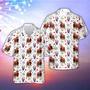 Red Angus American Flag And Firework Pattern Hawaiian Shirt, Farm Hawaiian Shirt, Farmer Hawaii