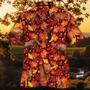 Red Angus Cattle Autumn Leaves All Over Printed Hawaiian Shirt, Farm Hawaiian Shirt, Farmer Hawaii