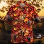 Red Brahman Cattle Autumn Leaves All Over Printed Hawaiian Shirt, Farm Hawaiian Shirt, Farmer Hawaii