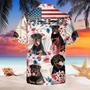 Rottweiler Dog United States Flag Hawaiian Flowers All Over Printed Hawaiian Shirt, Farm Hawaiian Shirt, Farmer Hawaii