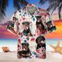 Rottweiler Dog United States Flag Hawaiian Flowers All Over Printed Hawaiian Shirt, Farm Hawaiian Shirt, Farmer Hawaii