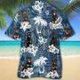 Rottweiler Hawaiian Tropical Plants Pattern Blue And White All Over Printed Hawaiian Shirt, Farm Hawaiian Shirt, Farmer Hawaii