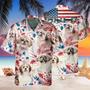 Shih Tzu Dog United States Flag Hawaiian Flowers All Over Printed Hawaiian Shirt, Farm Hawaiian Shirt, Farmer Hawaii