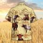 Shorthorn Cattle Farm All Over Printed Hawaiian Shirt, Farm Hawaiian Shirt, Farmer Hawaii