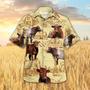 Shorthorn Cattle Farm All Over Printed Hawaiian Shirt, Farm Hawaiian Shirt, Farmer Hawaii