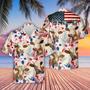 Simmental Pattern US FLAG Hawaiian Shirt, Farm Hawaiian Shirt, Farmer Hawaii