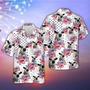 Speakle Park US Flag Flower Pattern Hawaiian Shirt, Farm Hawaiian Shirt, Farmer Hawaii