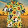 Sunflower Brahman Cattle Hawaiian Shirt, Farm Hawaiian Shirt, Farmer Hawaii