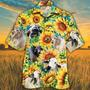 Sunflower Brahman Cattle Hawaiian Shirt, Farm Hawaiian Shirt, Farmer Hawaii