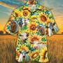 Sunflower Charolais Cattle Hawaiian Shirt, Farm Hawaiian Shirt, Farmer Hawaii