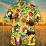 Sunflower Hereford Cattle Hawaiian Shirt, Farm Hawaiian Shirt, Farmer Hawaii