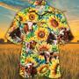 Sunflower TX Longhorn Cattle Hawaiian Shirt, Farm Hawaiian Shirt, Farmer Hawaii