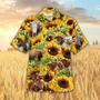 Sunflower TX-Longhorn Cattle Hawaiian Shirt, Farm Hawaiian Shirt, Farmer Hawaii