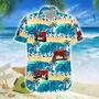 Tractor On The Beach White Flower Hawaiian Shirt, Farm Hawaiian Shirt, Farmer Hawaii