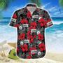 Tractor Red Hibiscus Hawaiian Shirt, Farm Hawaiian Shirt, Farmer Hawaii