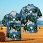 Tractors Tropical Leaves Blue All Over Printed Hawaiian Shirt, Farm Hawaiian Shirt, Farmer Hawaii