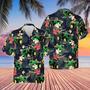 Tractors Tropical Plants Dark Blue All Over Printed Hawaiian Shirt, Farm Hawaiian Shirt, Farmer Hawaii