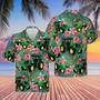 Tractors Tropical Plants Flower Green All Over Printed Hawaiian Shirt, Farm Hawaiian Shirt, Farmer Hawaii