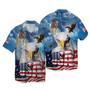 United States Independence Day Eagles God Blessing Blue Sky All Printed Hawaiian Shirt, Farm Hawaiian Shirt, Farmer Hawaii